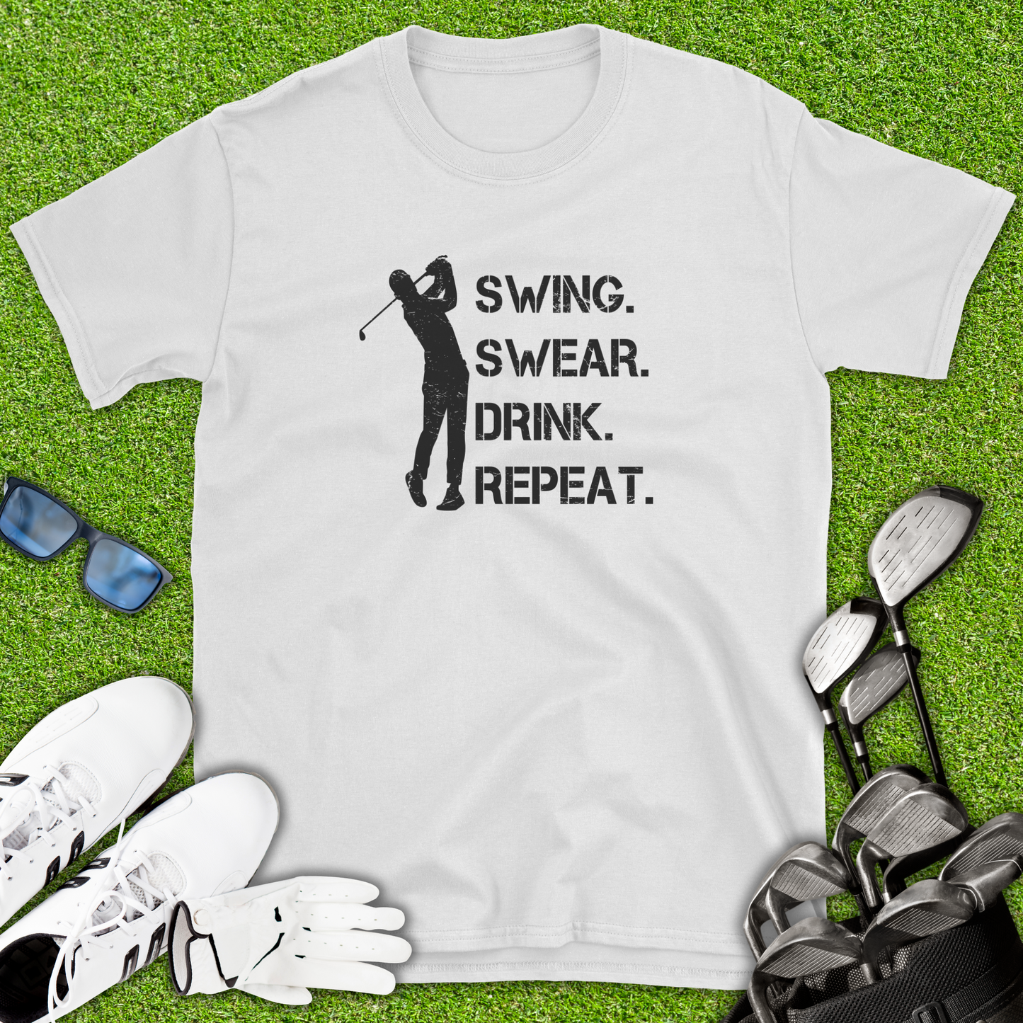 Swing. Swear. Drink. Repeat. T-Shirt