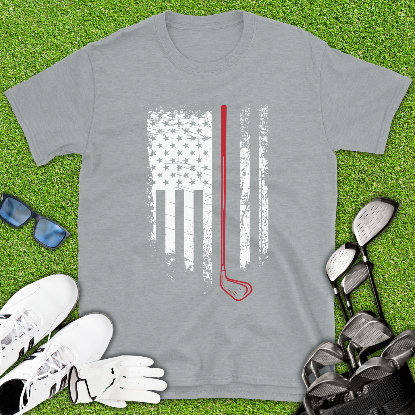 American Flag Golf T-Shirt