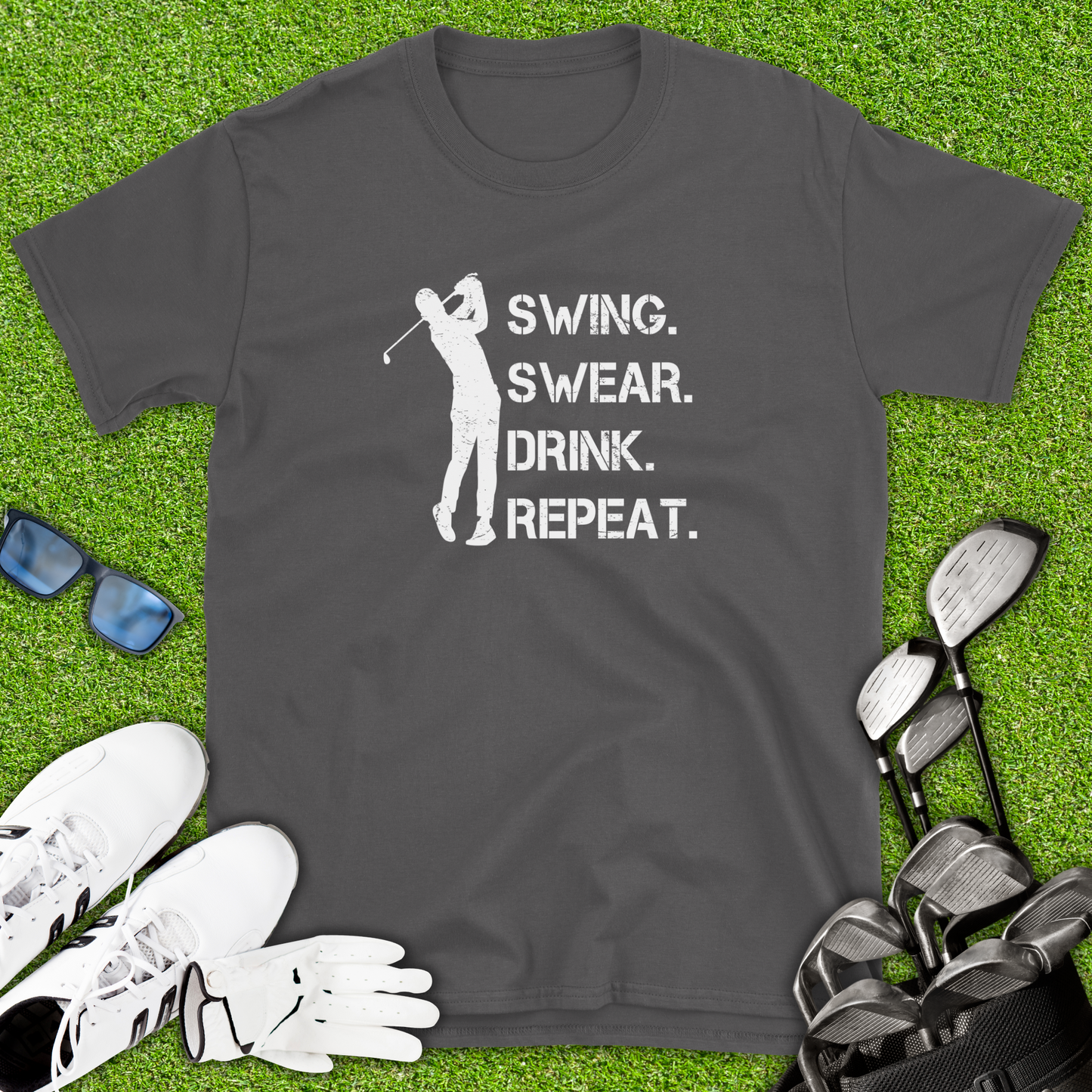 Swing. Swear. Drink. Repeat. T-Shirt